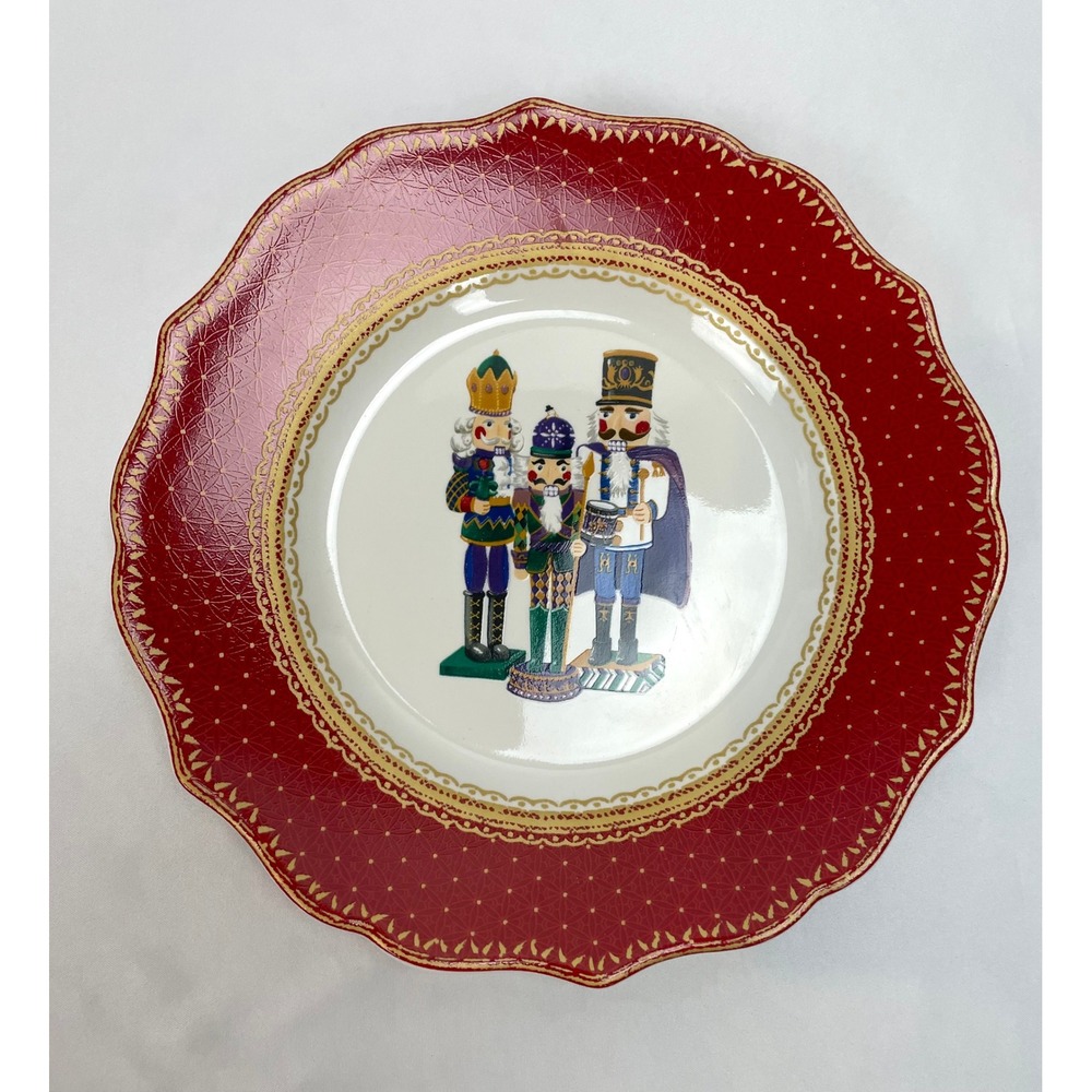 Robert‎ Stanley Nutcracker Plate 8.5" Round Christmas Holiday Red